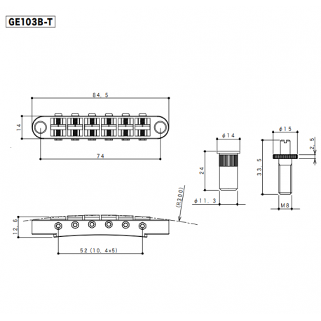 Gotoh Serie Standard Puente GE-103 B Níquel